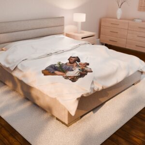 st joseph and the child jesus velveteen plush blanket