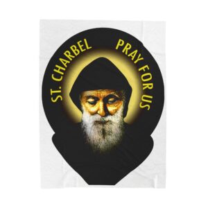 st charbel pray for us velveteen plush blanket