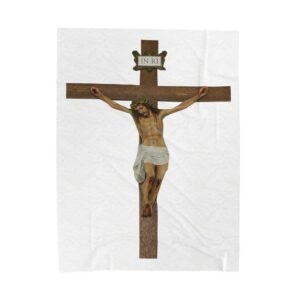 jesus crucified velveteen plush blanket