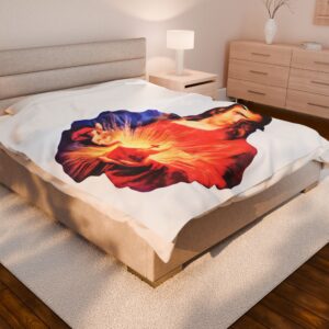 sacred heart of jesus velveteen plush blanket