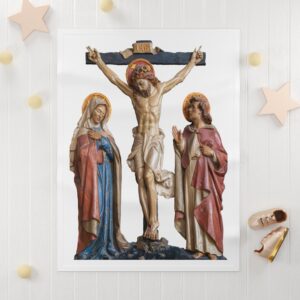 crucifixion scene soft fleece baby blanket