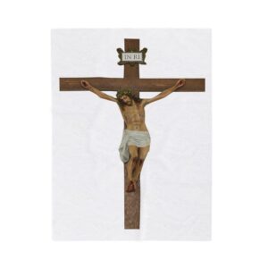 jesus crucified velveteen plush blanket
