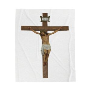 Shop jesus crucified velveteen plush blanket