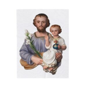 st joseph and the child jesus velveteen plush blanket
