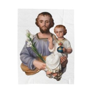 st joseph and the child jesus velveteen plush blanket