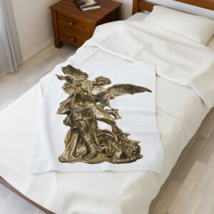 st michael archangel velveteen plush blanket