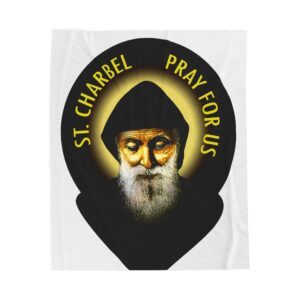 st charbel pray for us velveteen plush blanket