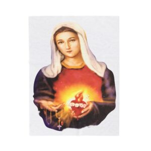 immaculate heart of mary velveteen plush blanket