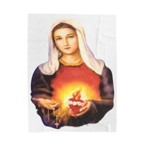 immaculate heart of mary velveteen plush blanket