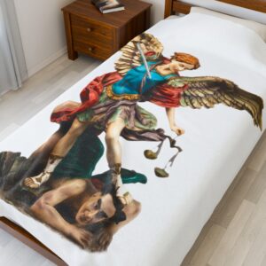 st michael archangel (colored) velveteen plush blanket