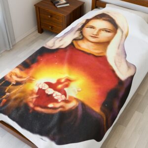 immaculate heart of mary velveteen plush blanket