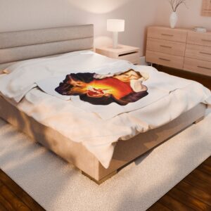 immaculate heart of mary velveteen plush blanket