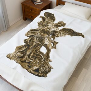 st michael archangel velveteen plush blanket