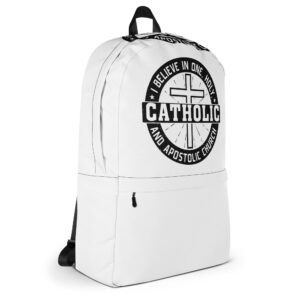 believe in one, holy, catholic and apostolic church backpack