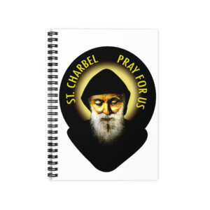 st charbel pray for us ruled line spiral notebook