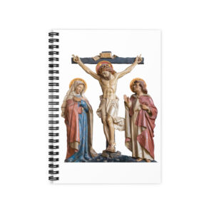 crucifixion scene ruled line spiral notebook