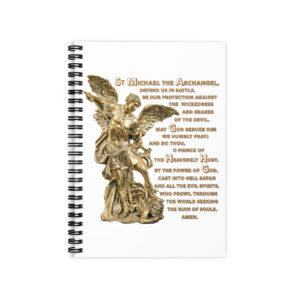 st michael archangel with prayer ruled line spiral notebook