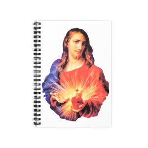 Stationary sacred heart of jesus ruled line spiral notebook