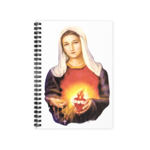 Stationary immaculate heart of mary ruled line spiral notebook