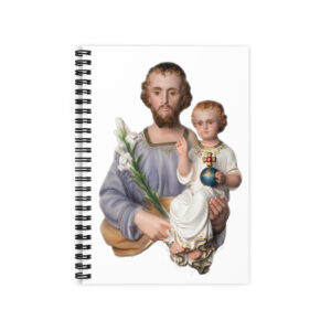 Stationary st joseph and the child jesus ruled line spiral notebook