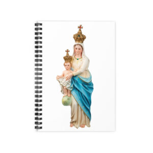Stationary mary and the child jesus ruled line spiral notebook