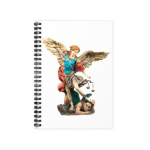 Stationary st michael archangel (colored) ruled line spiral notebook