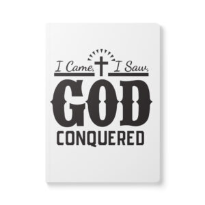 i came, i saw, god conquered softcover journal with inside prints