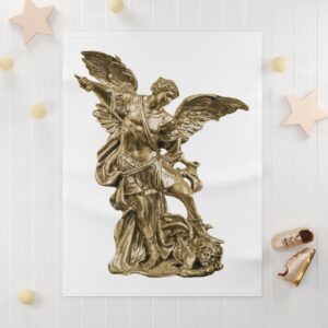 st michael archangel soft fleece baby blanket