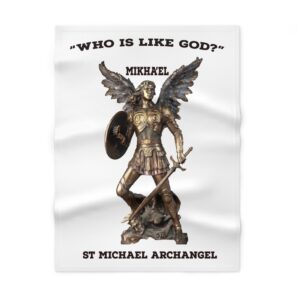 "who is like god?" st michael archangel soft fleece baby blanket