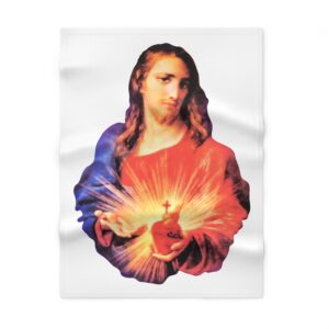 sacred heart of jesus soft fleece baby blanket