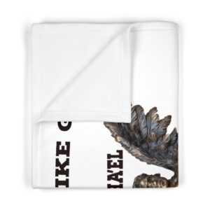 "who is like god?" st michael archangel soft fleece baby blanket