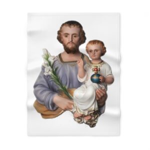st joseph and the child jesus soft fleece baby blanket