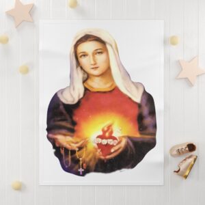 immaculate heart of mary soft fleece baby blanket