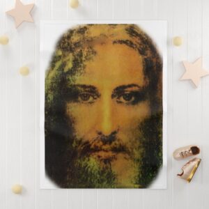 face of jesus soft fleece baby blanket
