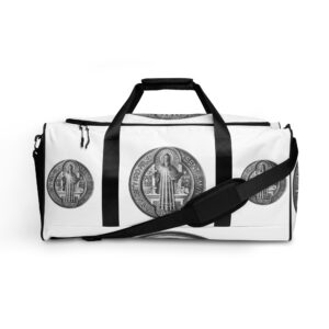 Shop st benedict medal duffle bag