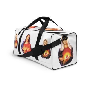 sacred heart of jesus and immaculate heart of mary duffle bag