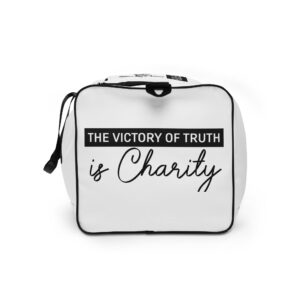 victory is the truth of charity duffle bag