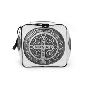 st benedict medal duffle bag
