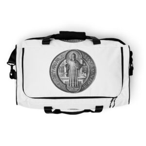 st benedict medal duffle bag