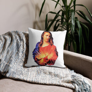 sacred heart of jesus premium pillow