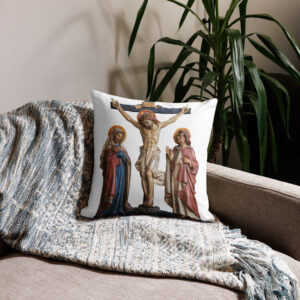 crucifixion scene premium pillow