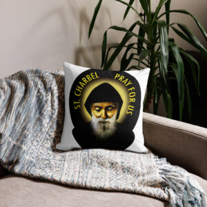 st charbel pray for us premium pillow