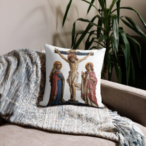 crucifixion scene premium pillow