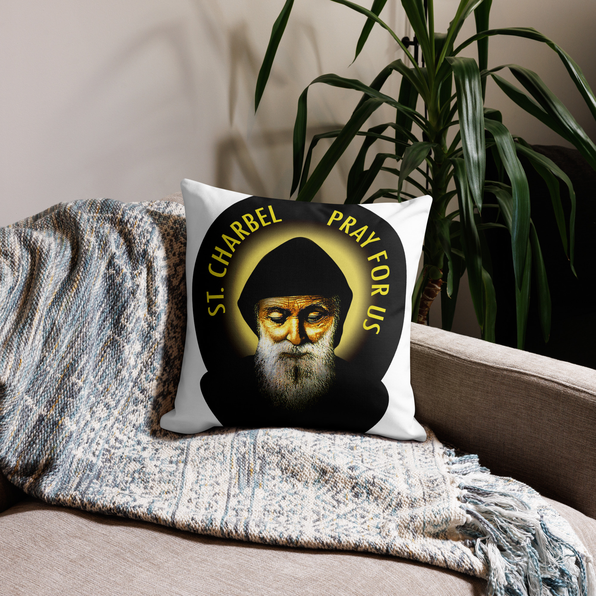 st charbel pray for us premium pillow st charbel pray for us premium pillow