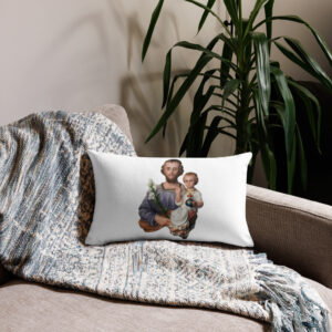 st joseph and the child jesus premium pillow