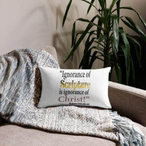 ignorance of scripture, is ignorance of christ st jerome premium pillow