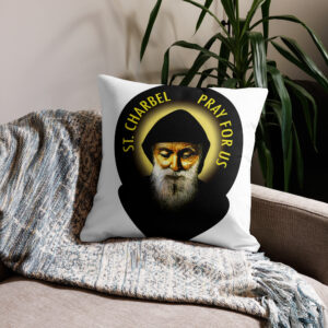 st charbel pray for us premium pillow
