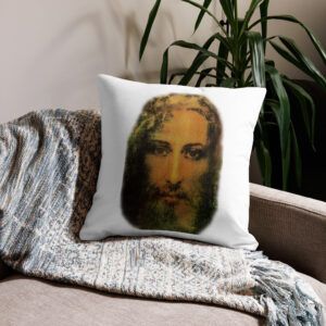 face of jesus premium pillow