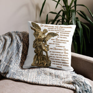 st michael archangel with prayer premium pillow