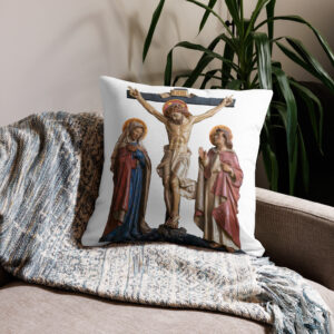 crucifixion scene premium pillow